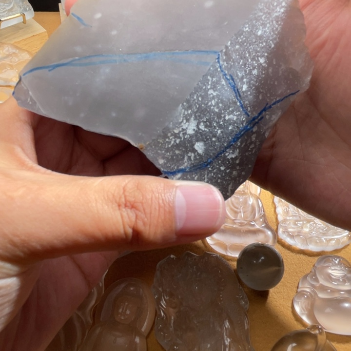 初***见定制石英质玉未镶嵌叶子