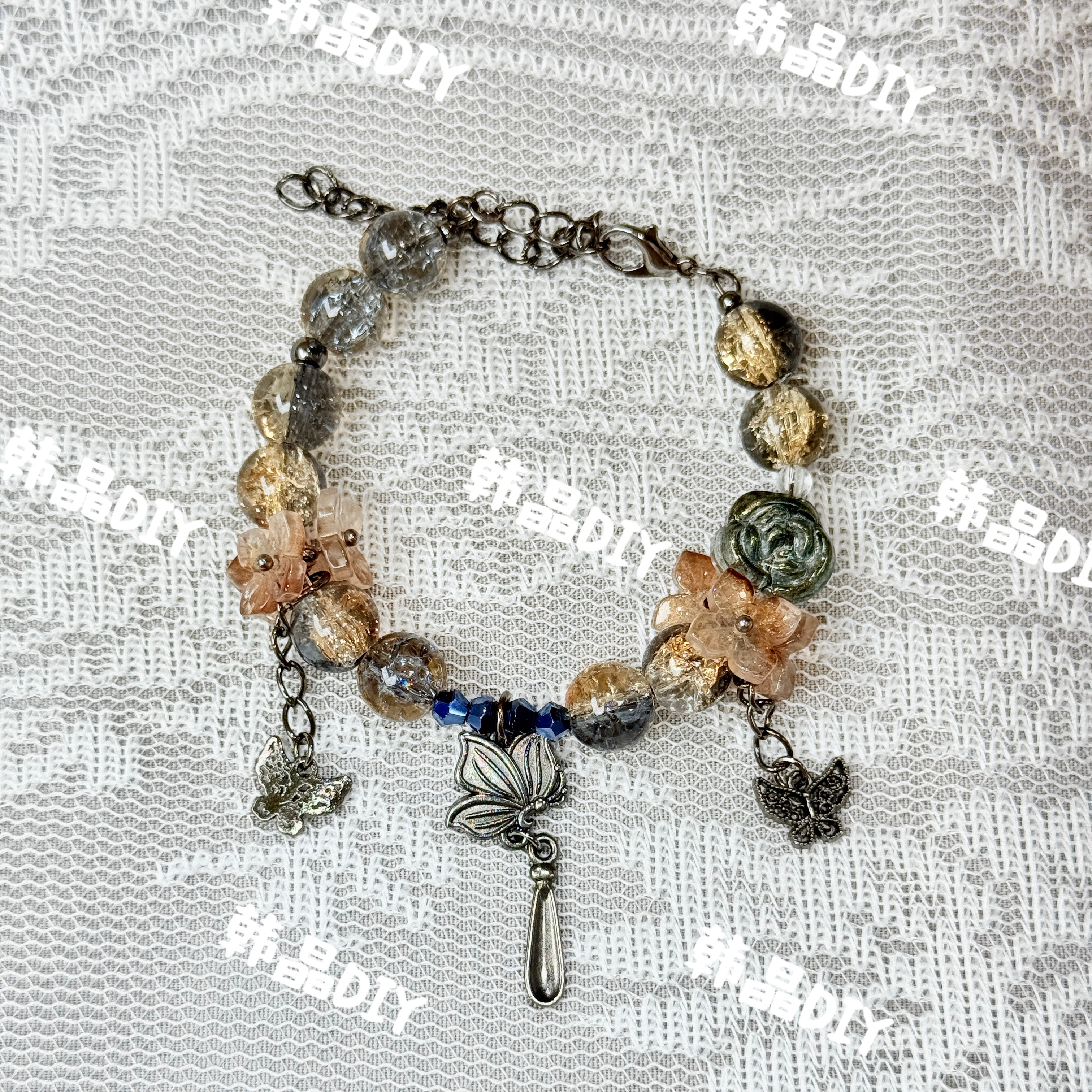 合金琉璃手链 【补差价链接】新中式手串琉璃手链DIY饰品