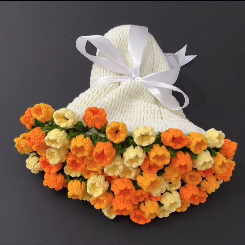 【三黄铃兰】  花束毯子材料包手工编织非成品带工具教程五股牛奶棉