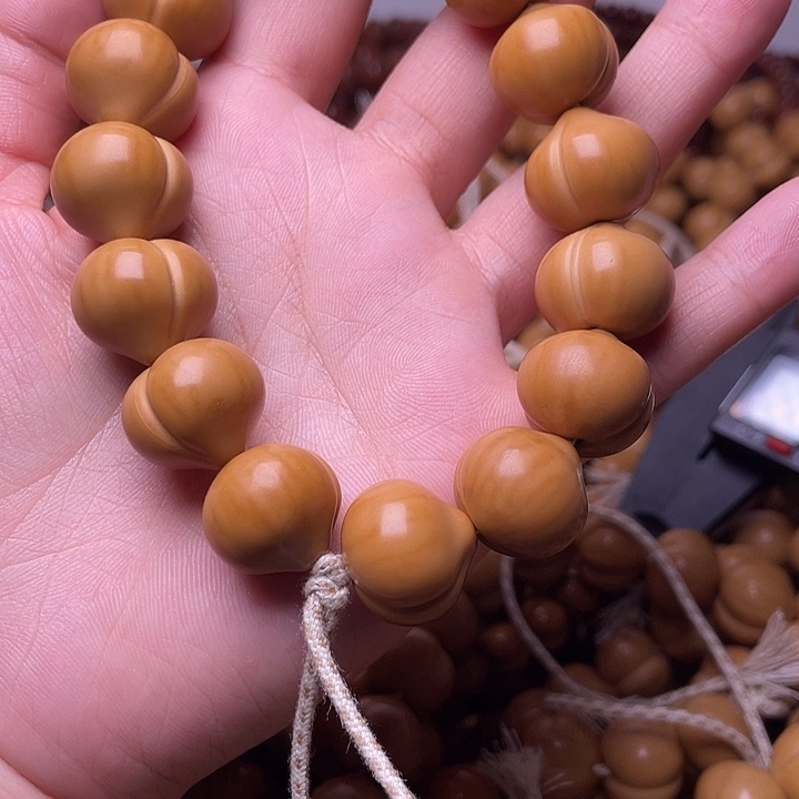 灵****猴头核桃手串17尺寸镜面柯基屁桃手持全品无暇