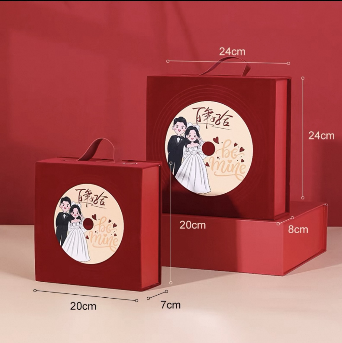 高档绒面皮质手提定制节庆礼盒不单发空盒