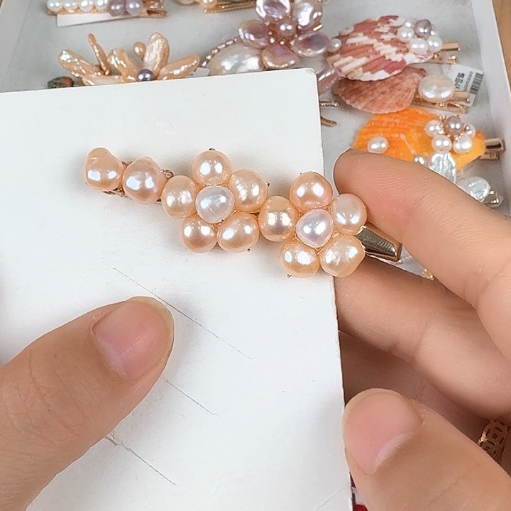 淡水珍珠发饰未镶嵌