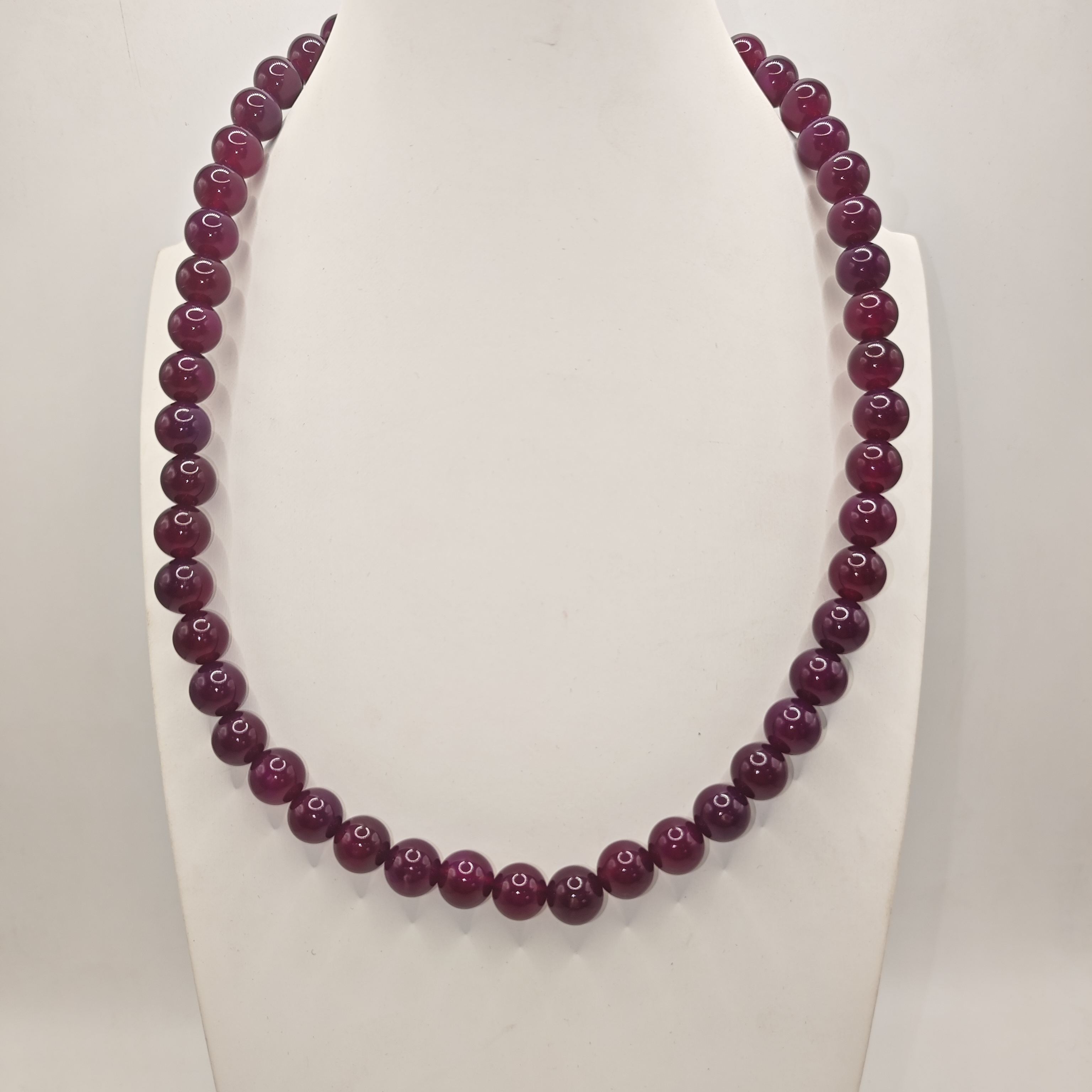 9号J57瑰宝凝胶紫10mm圆珠项链