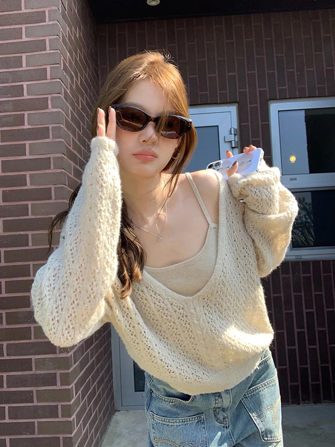 600-699韩式简约慵懒风高品质针织毛衣上衣女