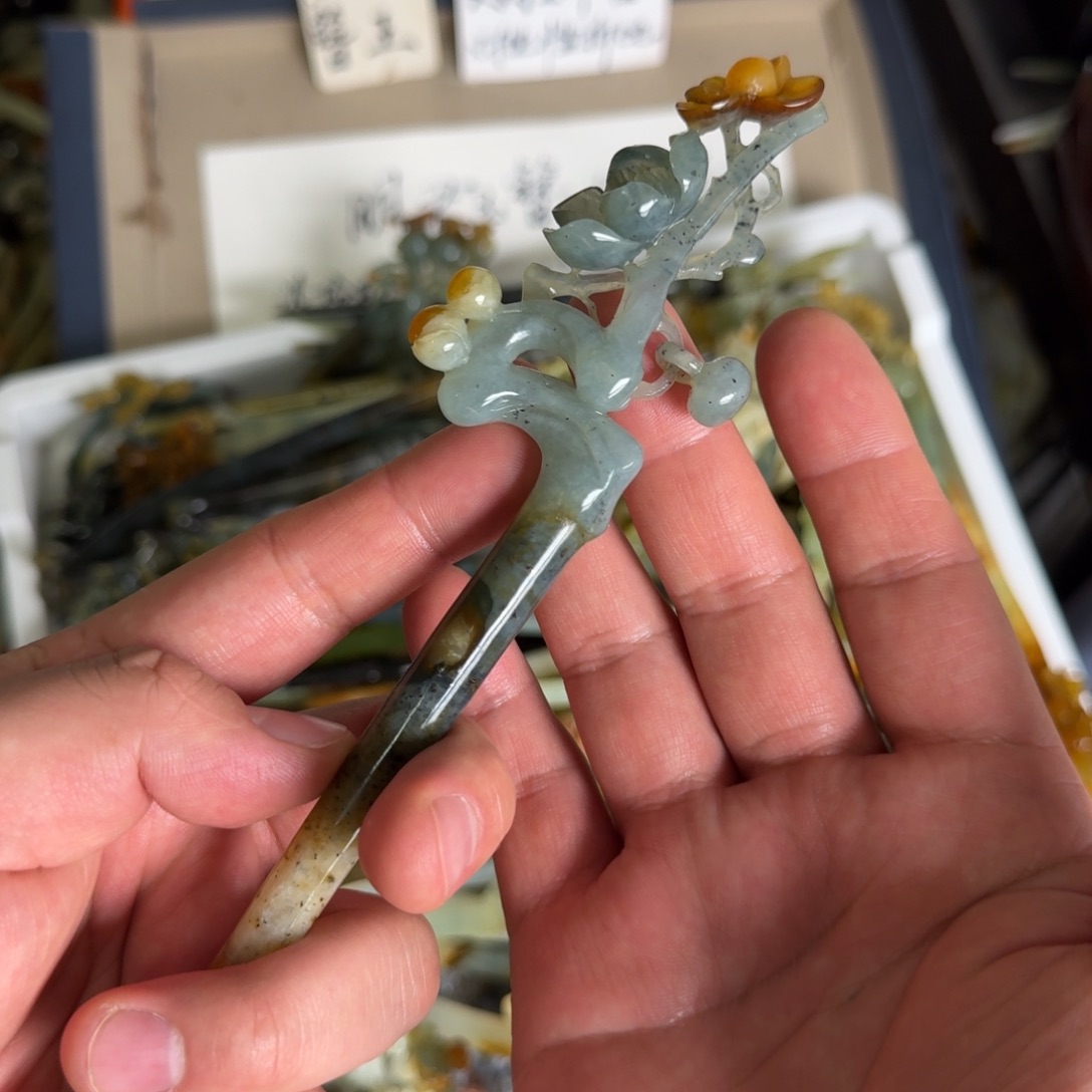 岫玉发簪未镶嵌明君玉簪贼拉好看