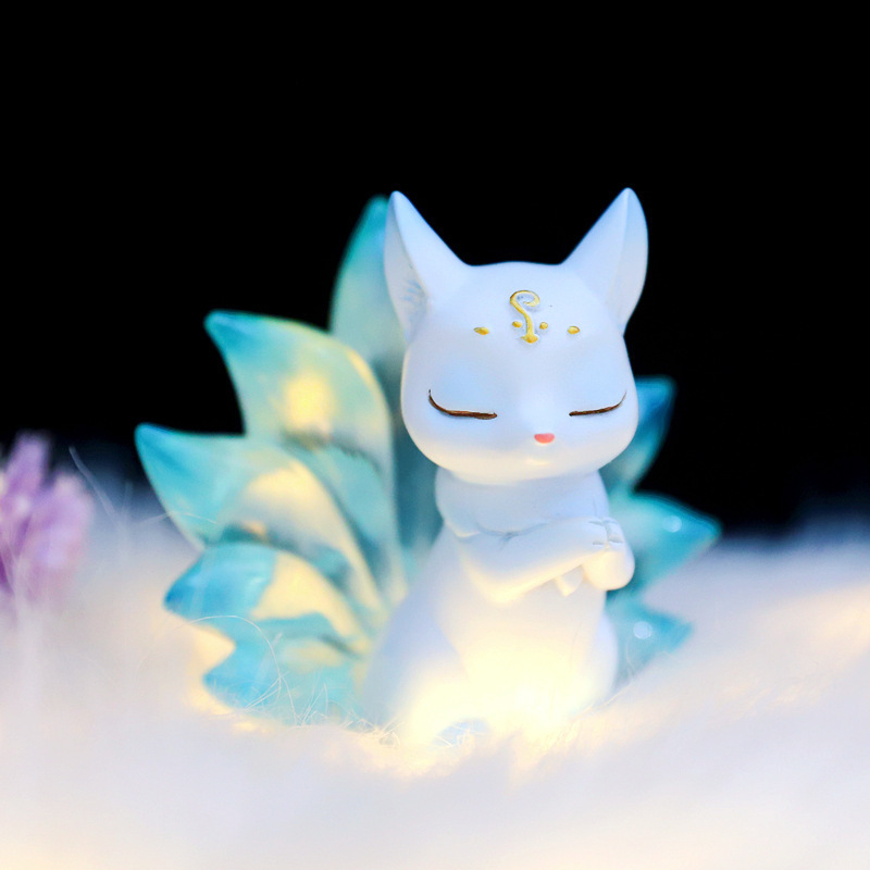 涂山九尾狐盲盒潮玩手办公仔批发卡通可爱小狐狸毕业生日礼物