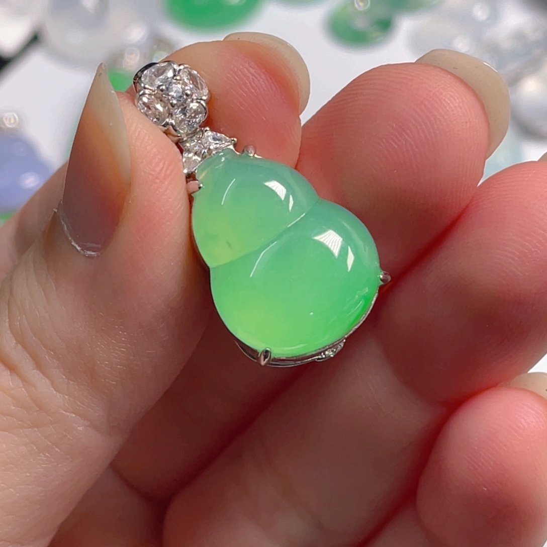 翡翠银S925镶嵌吊坠(不含链)