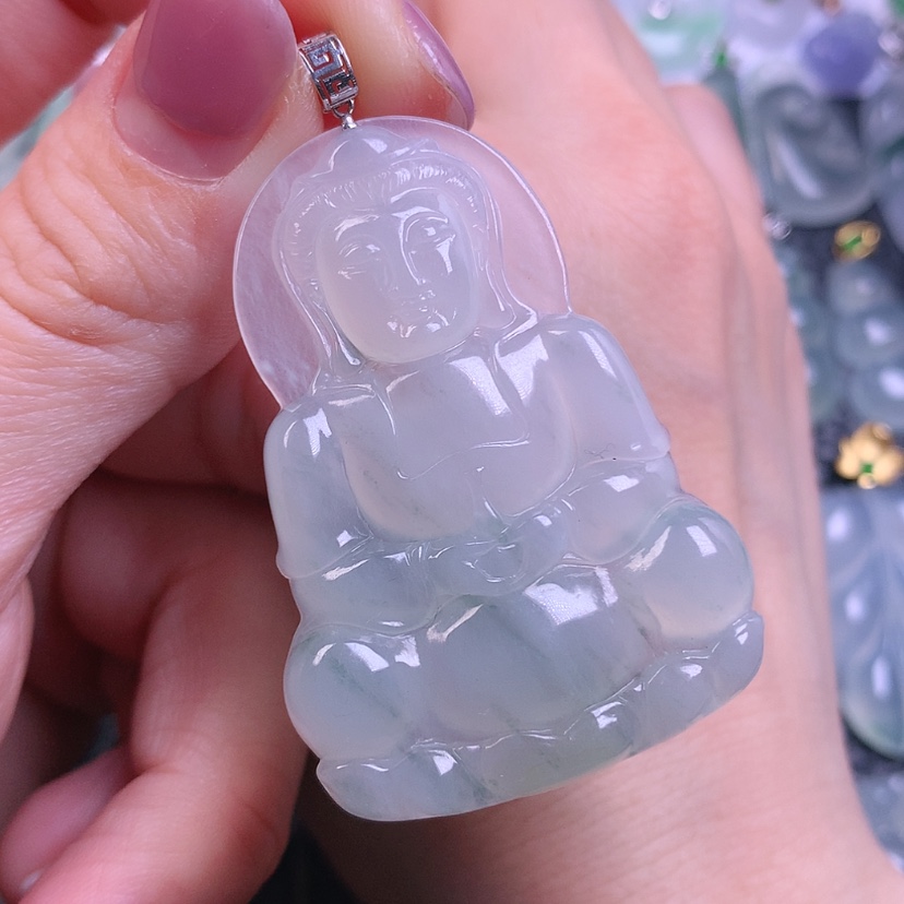 【闪购商品】翡翠颈饰18K金镶嵌天然缅甸翡翠