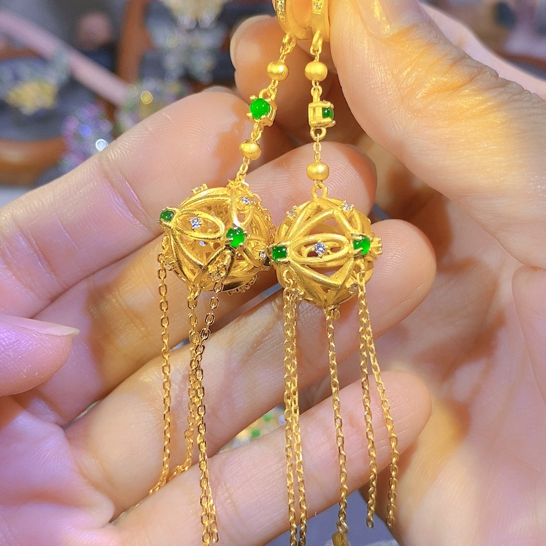 颈饰银S925镶嵌翡翠