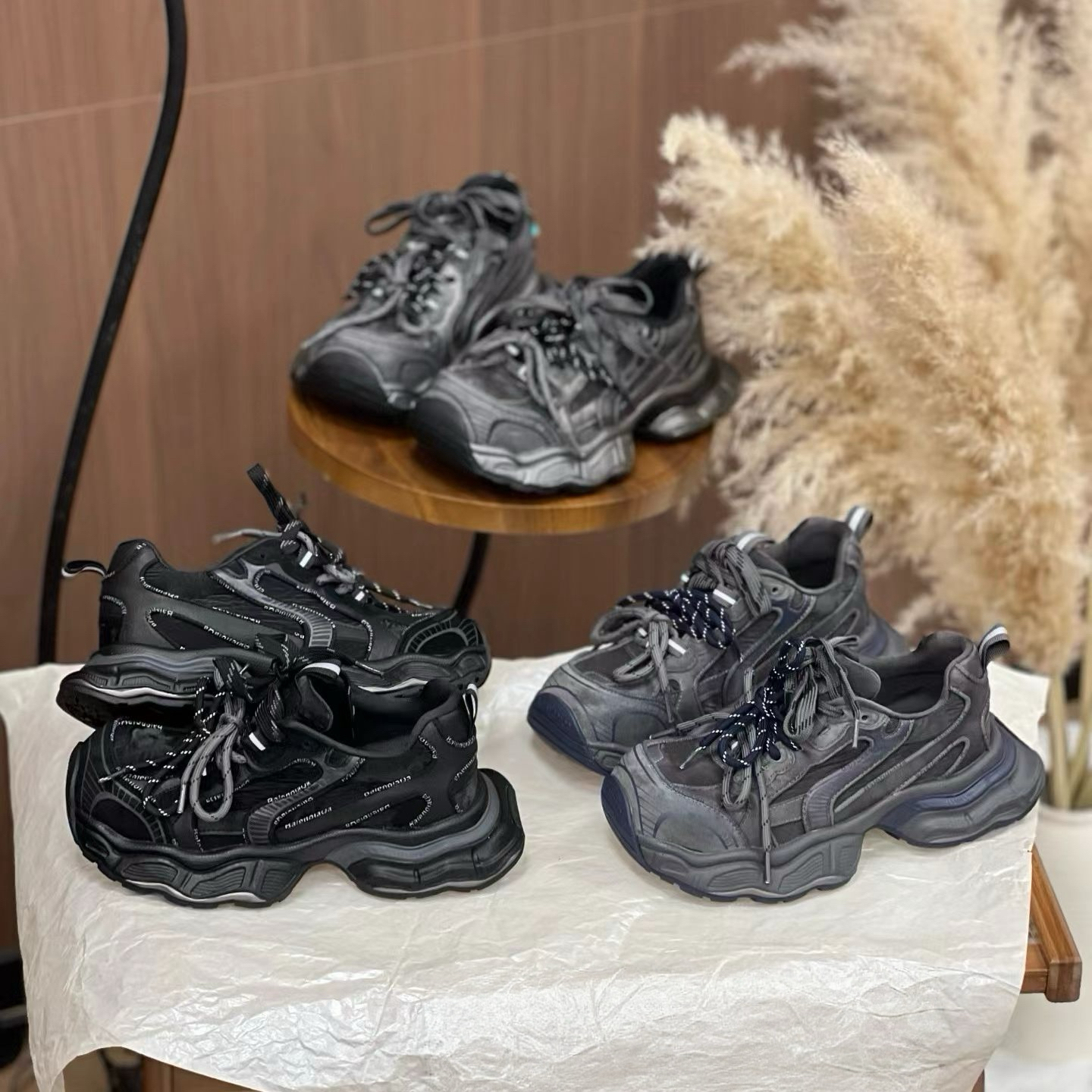 【OnePear】方头老爹 | 卷边三鞋带老爹鞋定制加绒单里时尚休闲女鞋