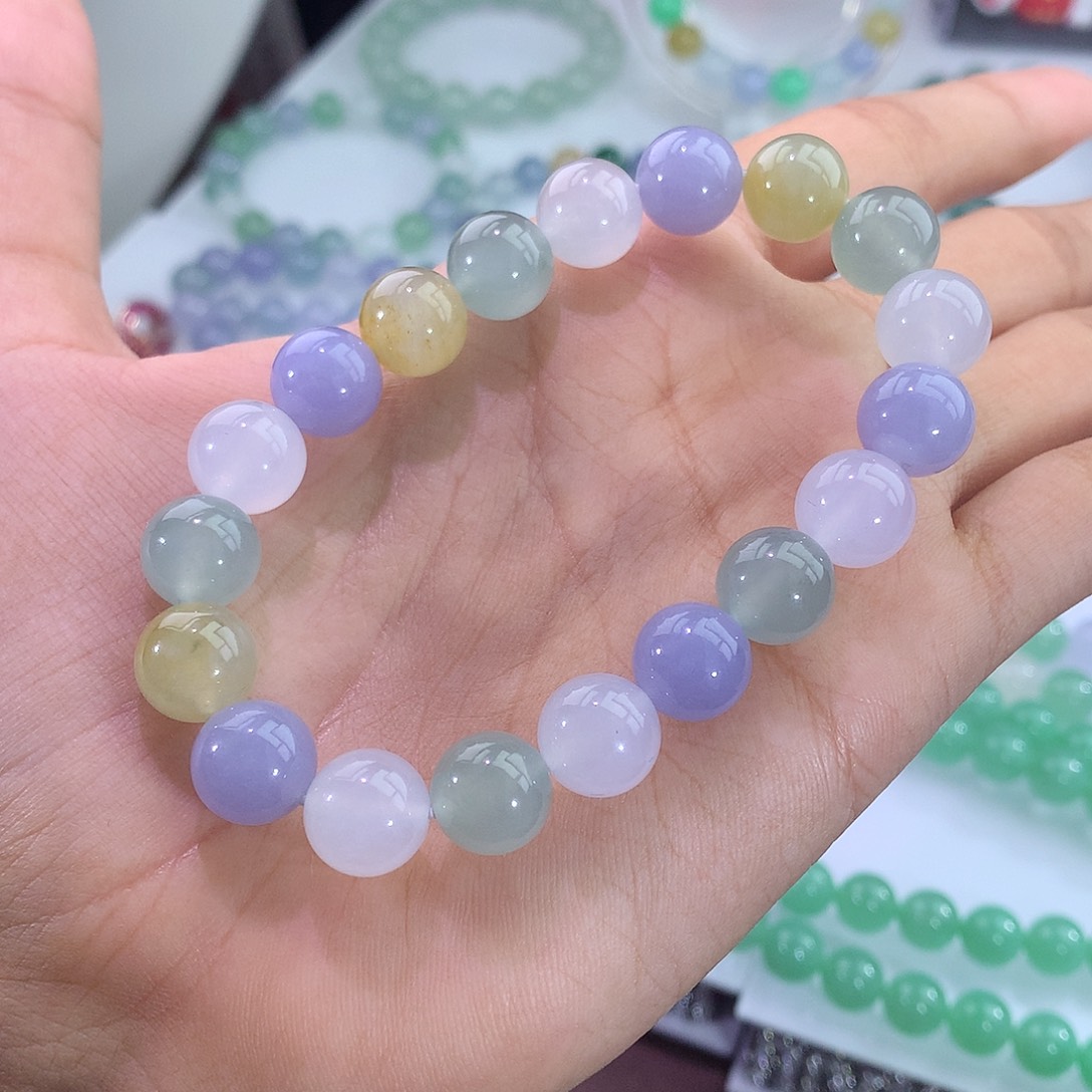 未镶嵌手链翡翠冰多宝手串