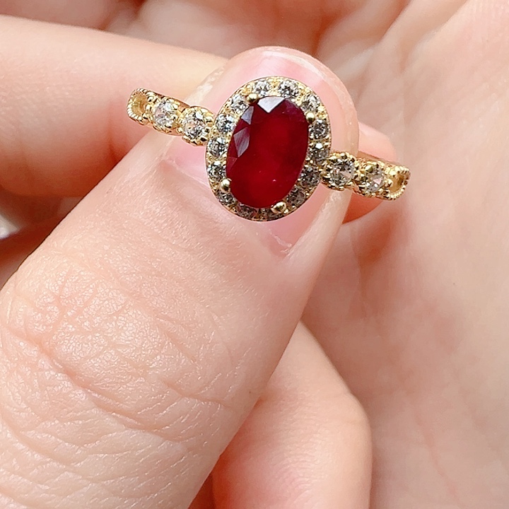 红宝石银S925镶嵌耳饰