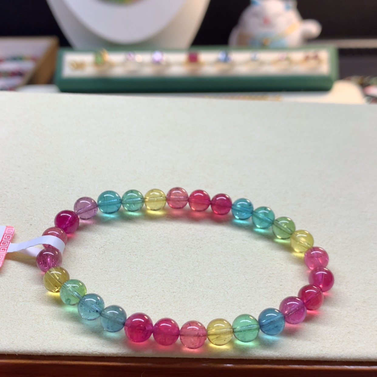 【闪购商品】碧玺手串未镶嵌艳丽荧光色标6.6mm