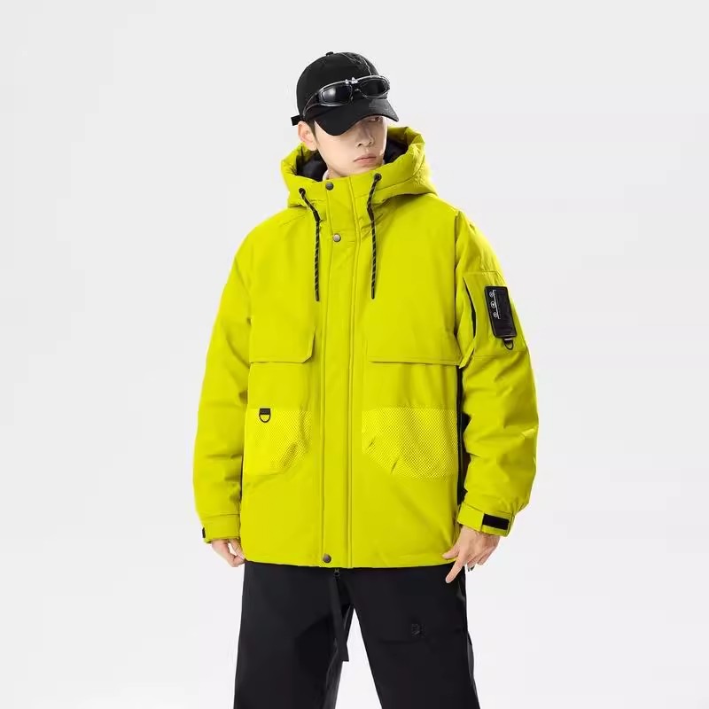 羽绒服情侣款冬季加厚保暖白鸭绒工装潮牌羽绒服