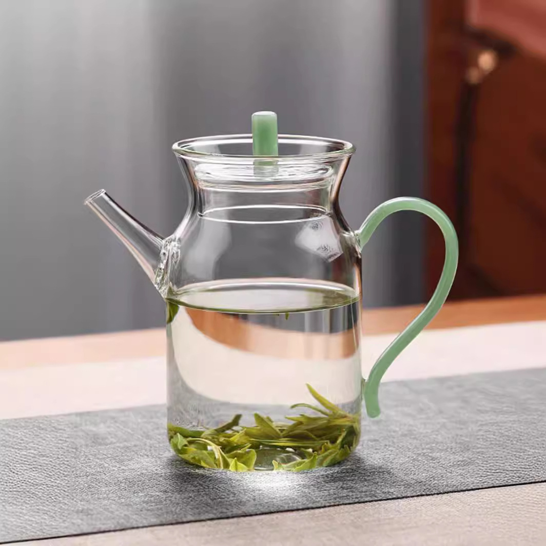 仿宋手执壶 高硼硅玻璃泡茶壶 透明花茶壶小宋壶