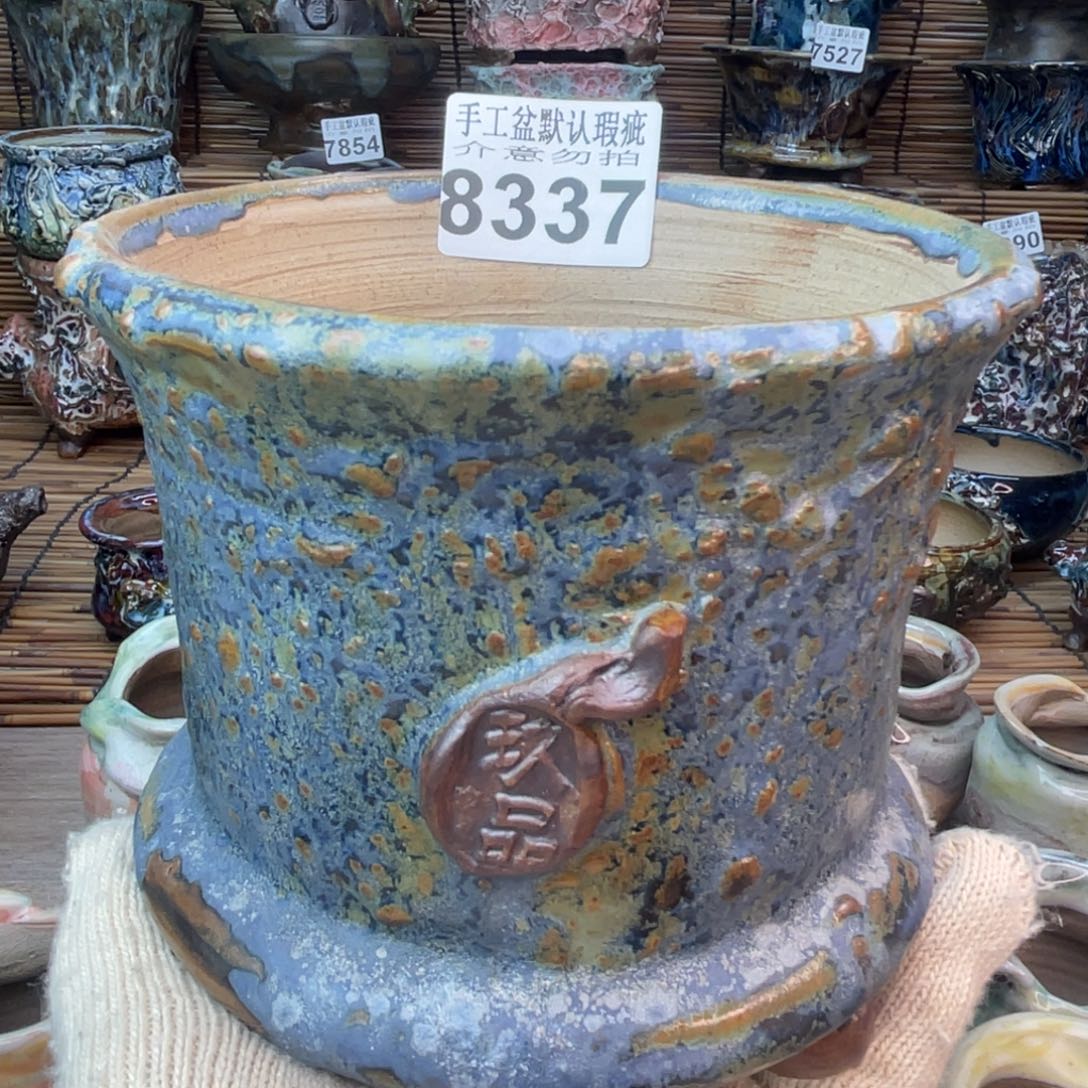 手工花盆默认瑕疵完美者勿拍