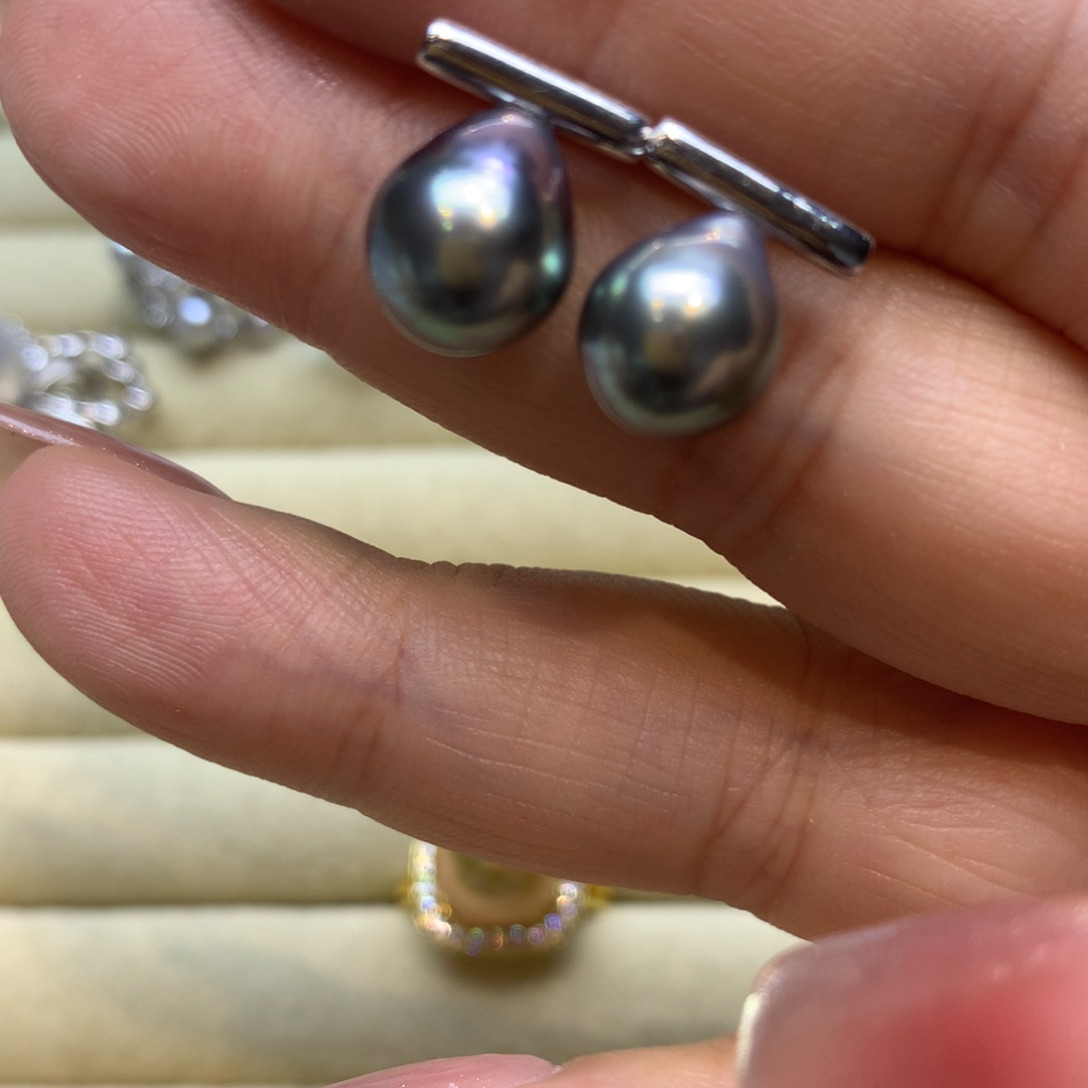 银S925镶嵌耳饰海水珍珠