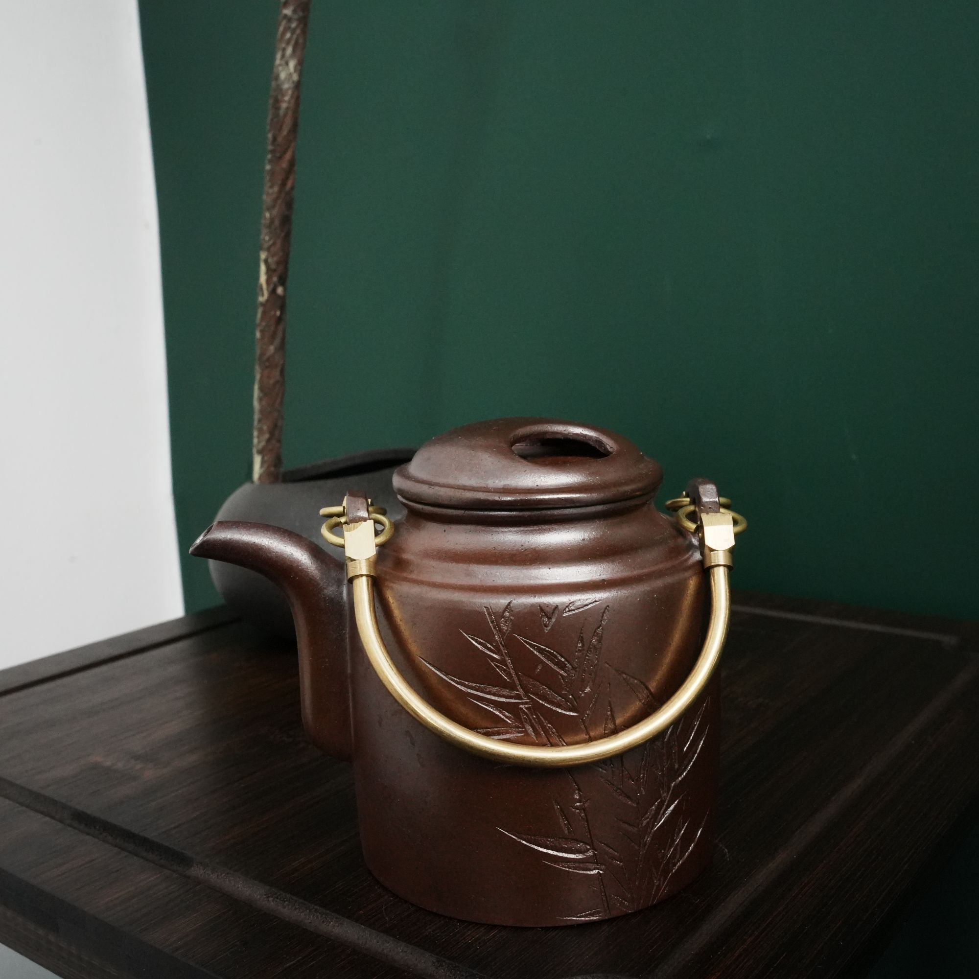 牛盖提梁 老段柴烧 圆壁紫砂精品高端壶