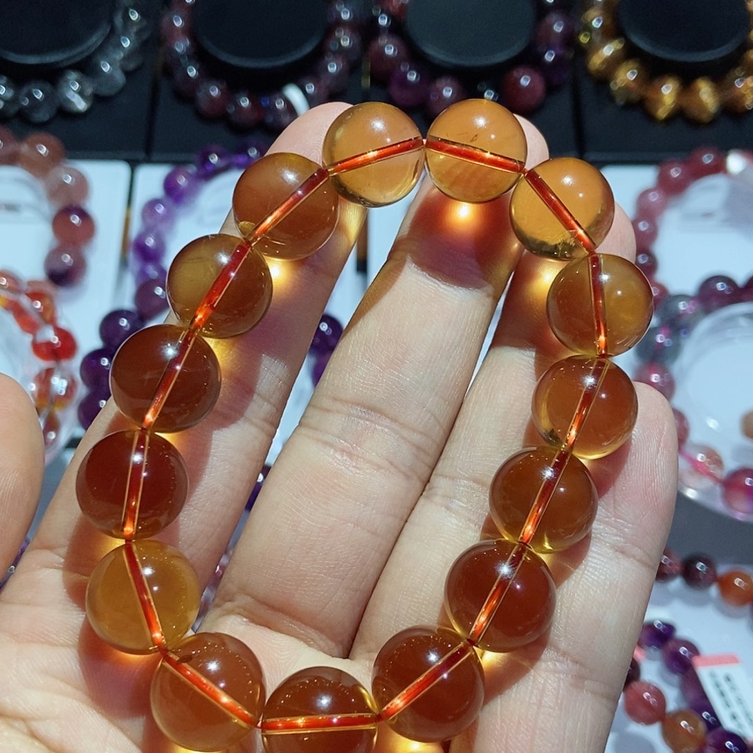 未镶嵌手链水晶金红黄水晶14.4