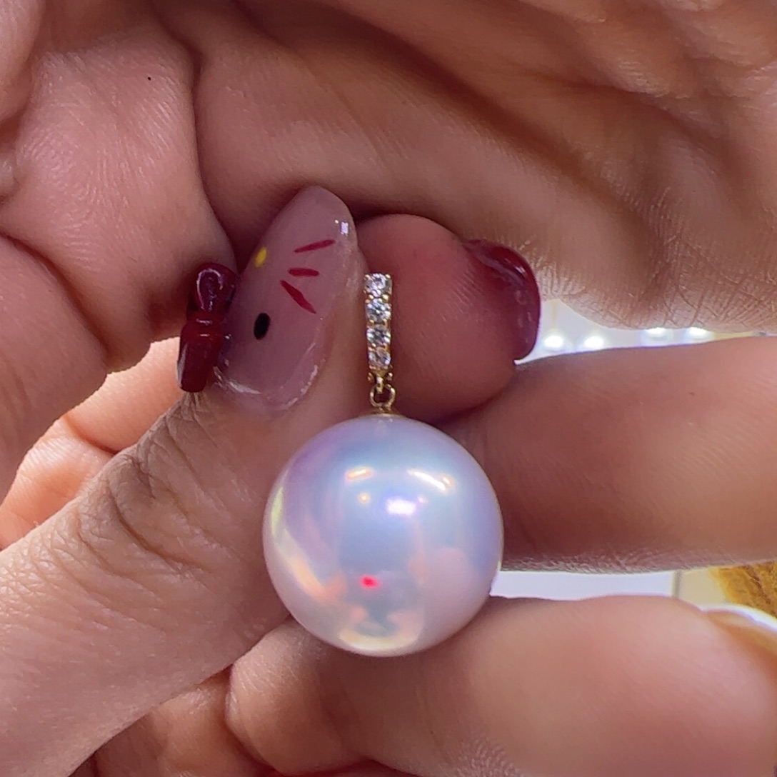 淡水珍珠颈饰18K金镶嵌