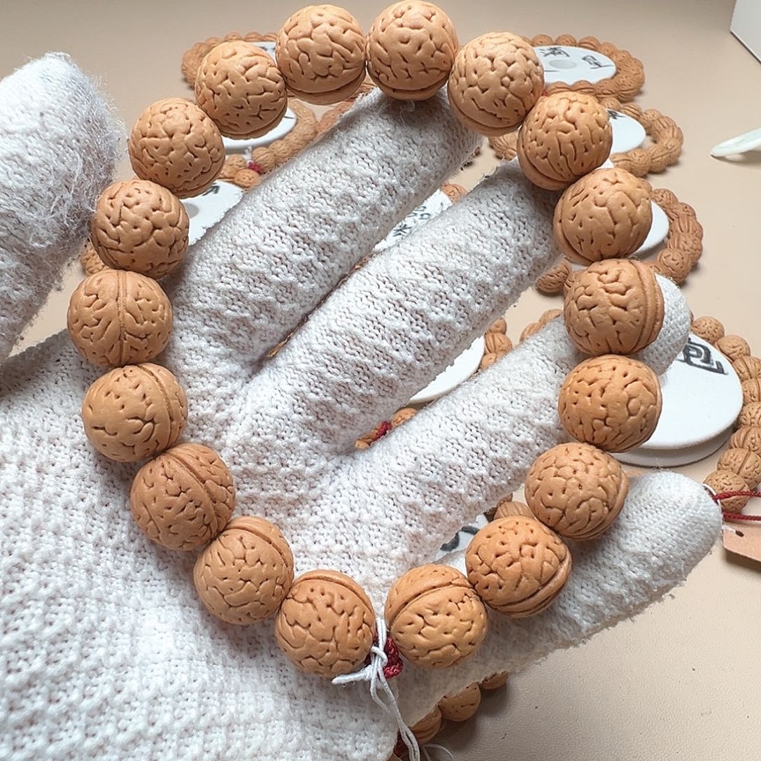 桃核手串1.5小脑纹