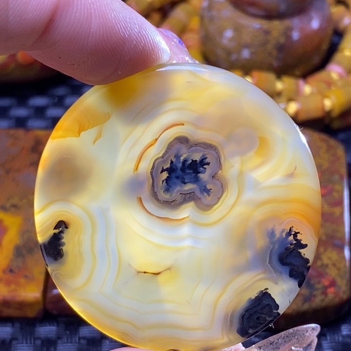 玛瑙/玉髓颈饰足银镀金镶嵌