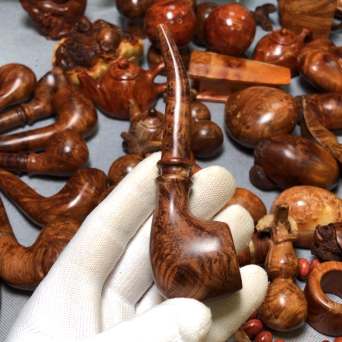 【闪购商品】木麻梨疙瘩火琉璃手把件