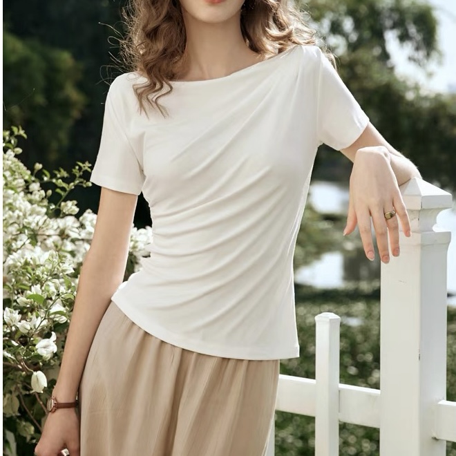 涵玖玥【三醋酸】上下有捏褶设计师款上衣95-2380056