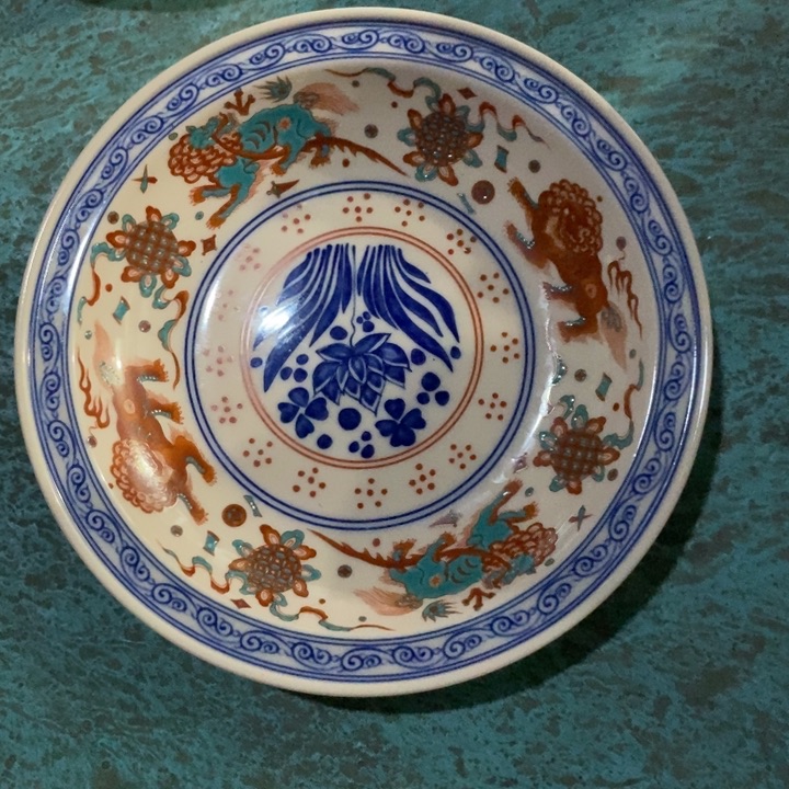 摆件陶7.5寸红稀土红绿彩狮子壶承