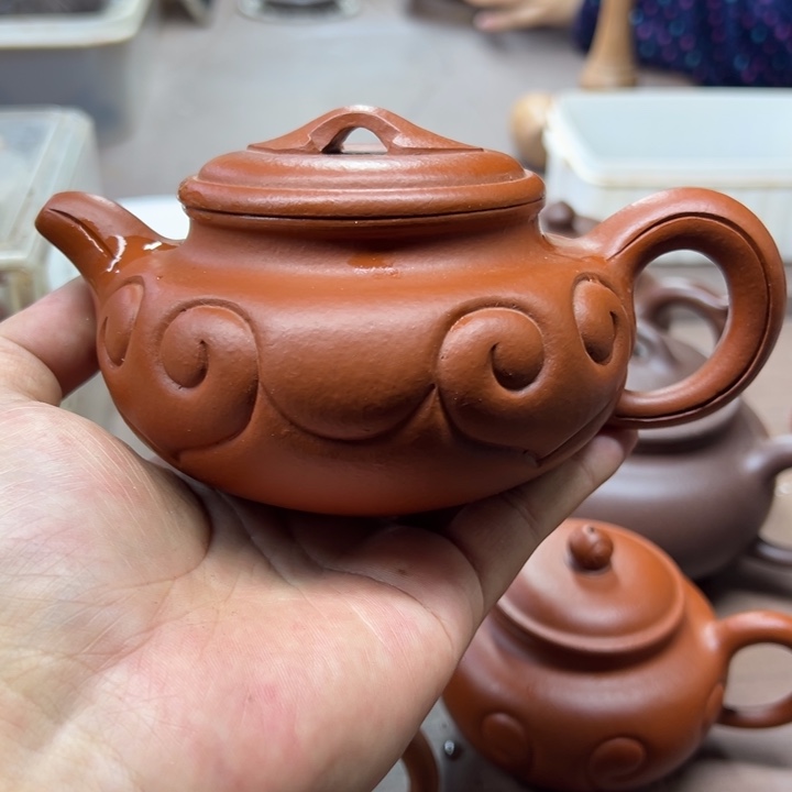 紫砂茶壶@*联30目大红袍仿古如意