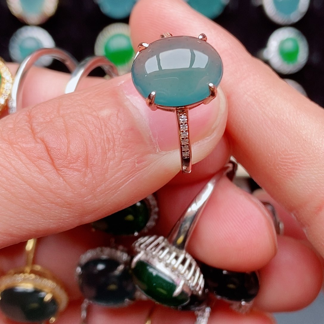 翡翠戒指银S925镶嵌86286245