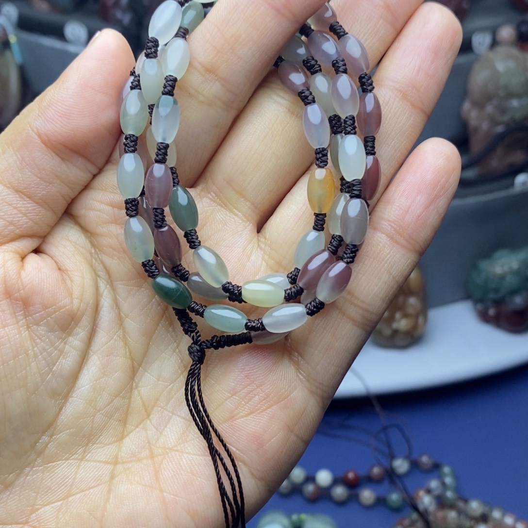 晚***霞玛瑙/玉髓未镶嵌吊坠(不含链)