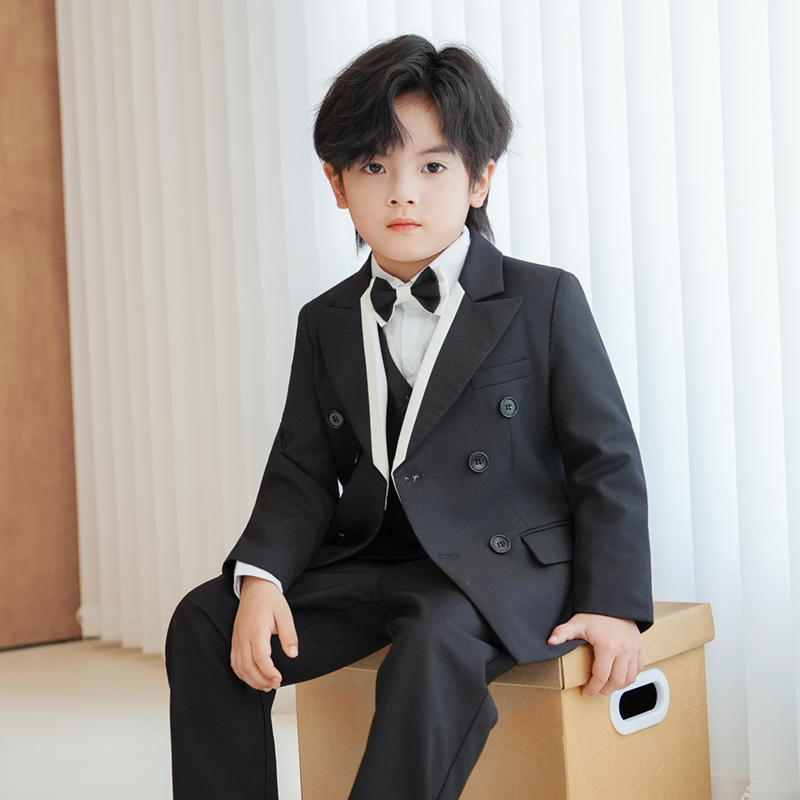 《新款上新》儿童西装周岁套装帅气男孩钢琴朗诵主持演出服男童西服