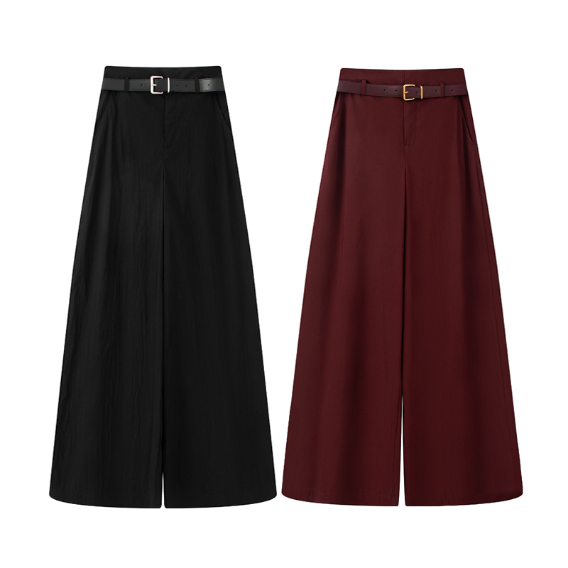 【迪家商场同款】2025夏款高腰百搭显瘦直筒休闲阔腿裤裤长裤女6032