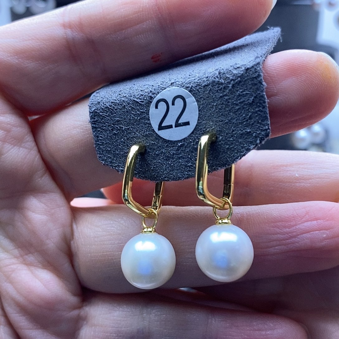 淡水珍珠耳饰银S925镶嵌