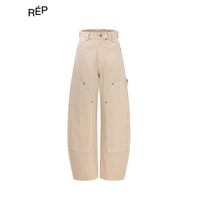 REP-AIM SH设计师品牌卡其色定染卡哈特工装裤 25FW秋冬新品