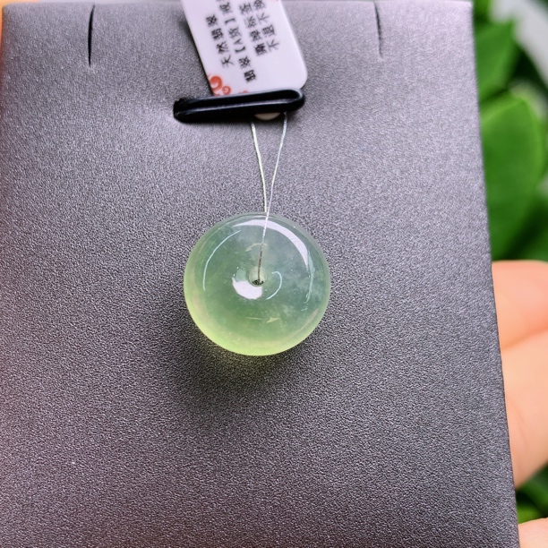 缅甸天然翡翠A货冰糖黄翡平安扣A758#
