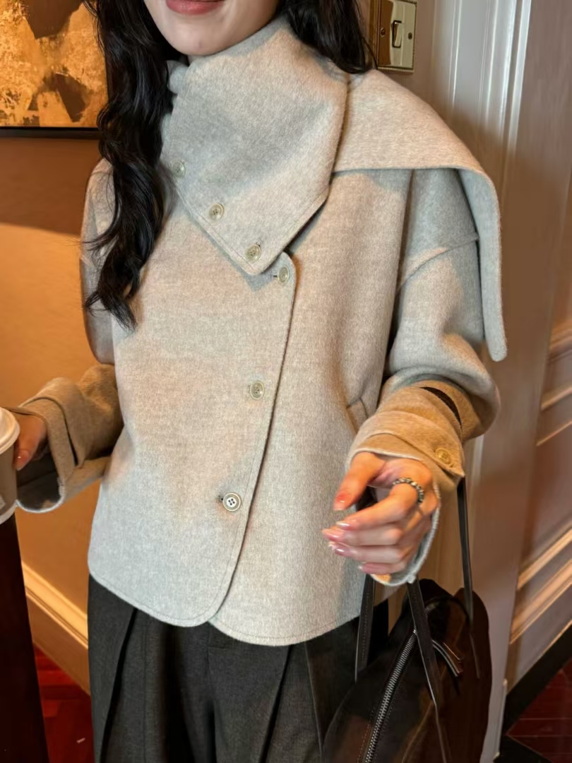 韩系短款围巾呢子小香风气质时尚百搭