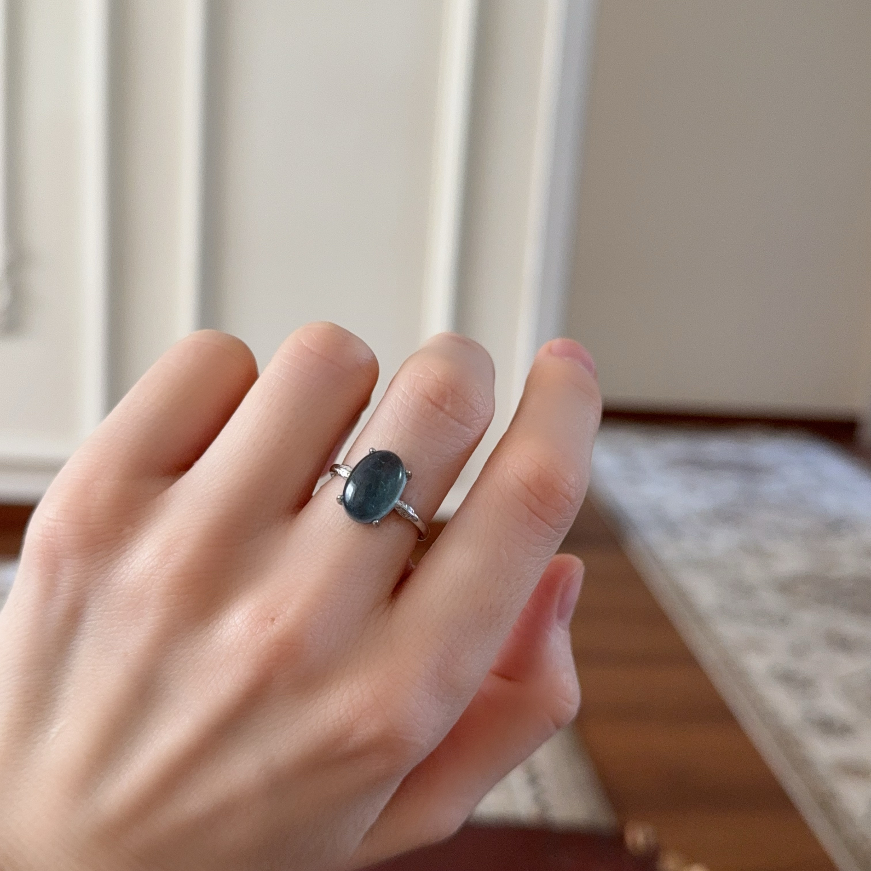 阿勒泰·海蓝宝戒指· 边叶子