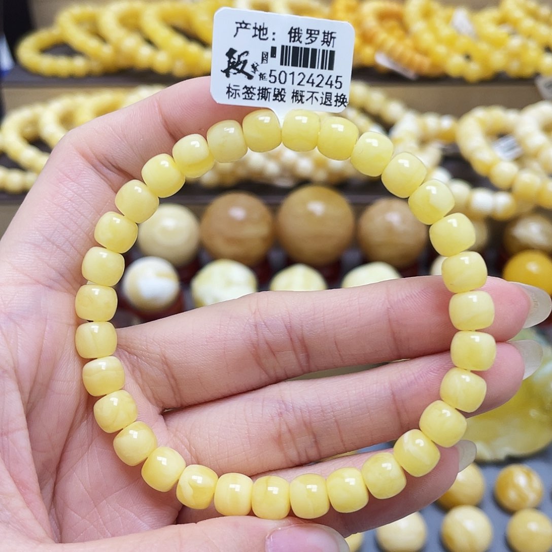 未镶嵌琥珀裸石蜜蜡老型手串7mm微瑕