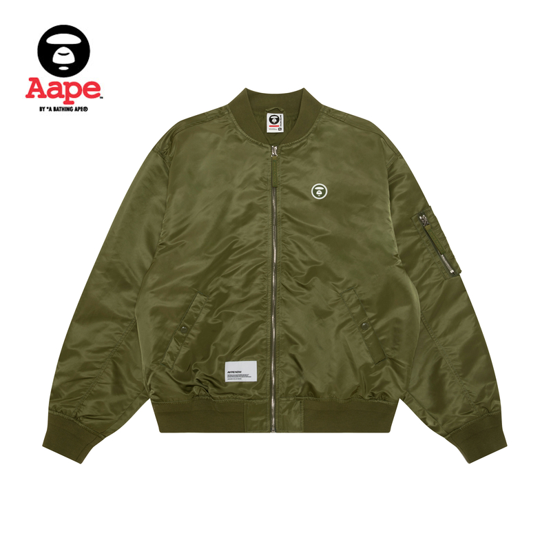 Aape旗舰店男装25秋冬小标徽章休闲潮流宽松飞行夹克外套7728XXP