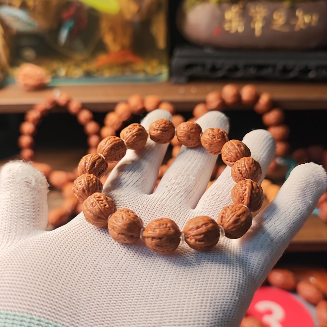 文玩核桃手串小枣豆手持楸子核桃手串