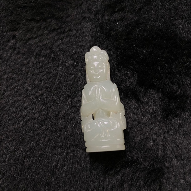 19F72清 和田玉观音吊坠