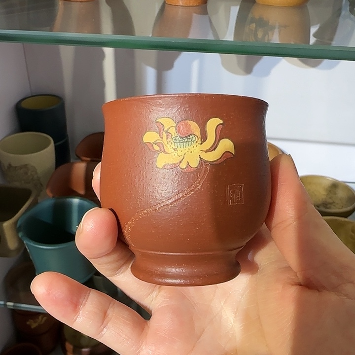 紫砂茶壶降坡莲花杯