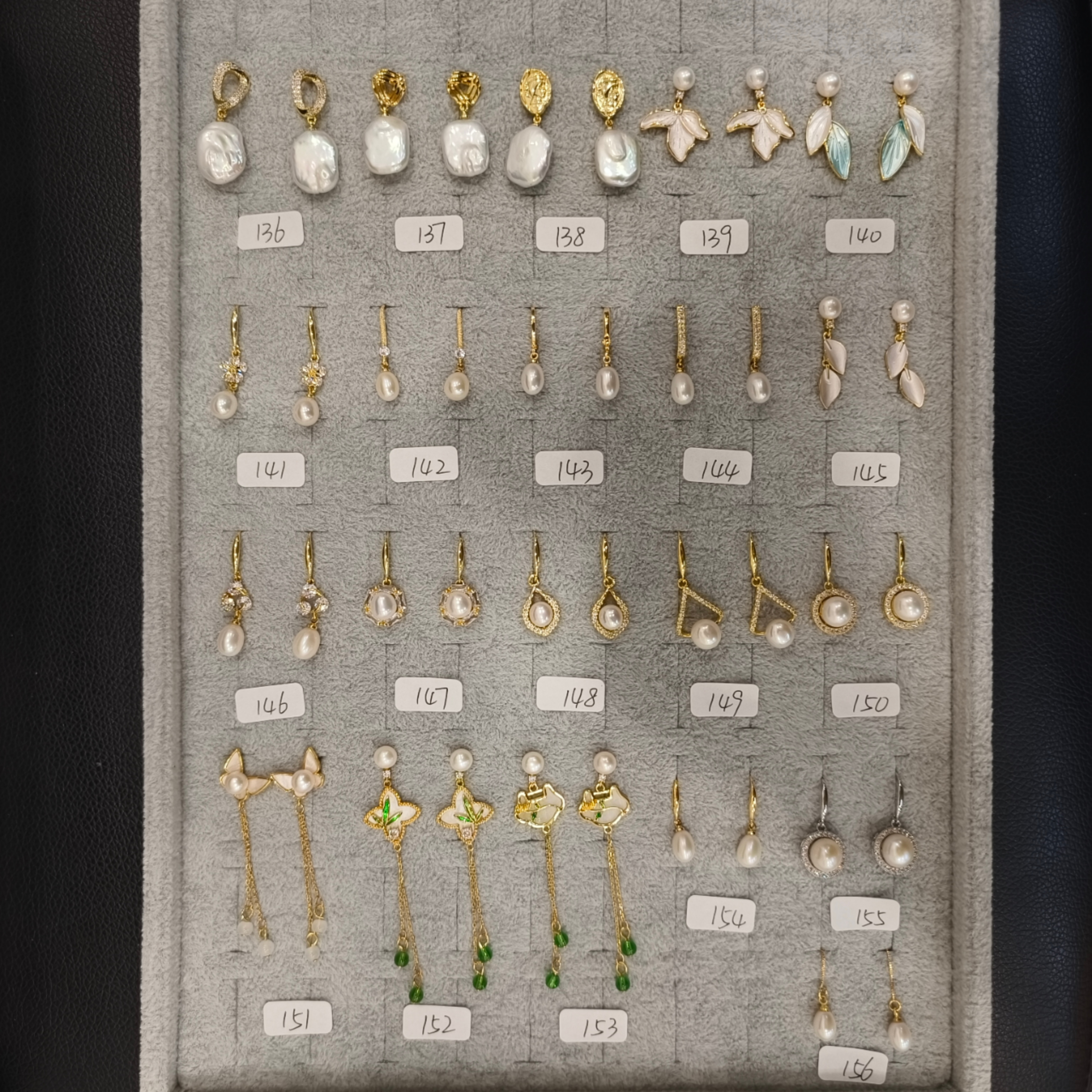  4-136-157时尚银针珍珠耳钉天然淡水珍珠耳饰轻奢不过敏设计感