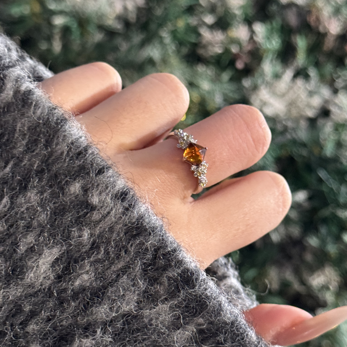 【元旦·太妃糖塔】暴力黄水晶戒指金红轻奢送礼过节女s925多样发一