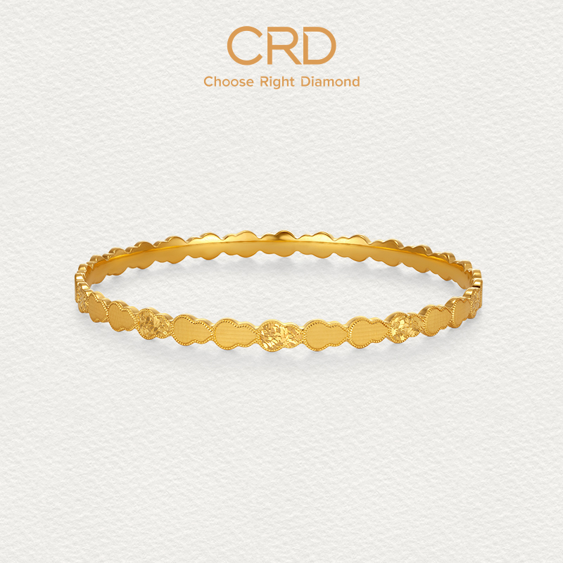 CRD克徕帝福禄满盈葫芦手镯足金999黄金手镯5G硬金送礼送女友