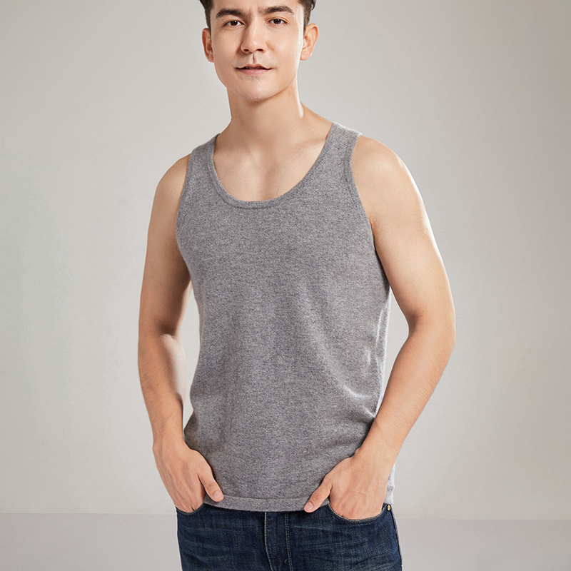 男士100纯山羊绒背心保暖内搭针织衫