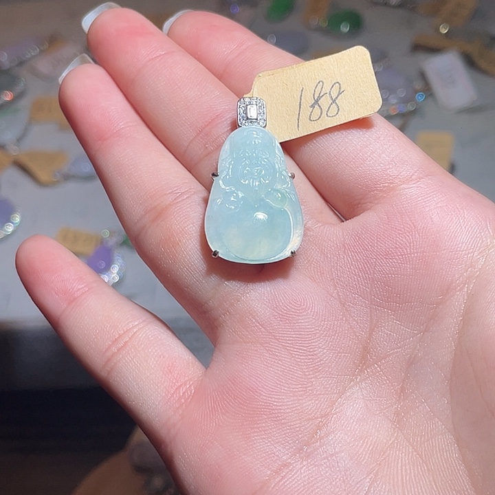 雯***翡翠银S925镶嵌颈饰翡翠