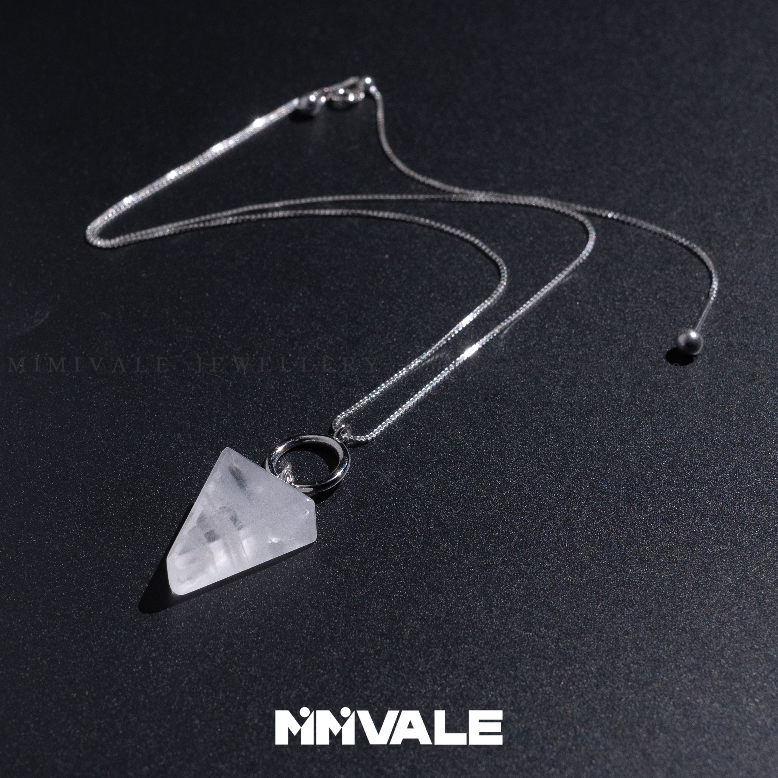 秘密山谷【大箭头】原创设计白幽灵三角随形可调节银项链MMSG8556